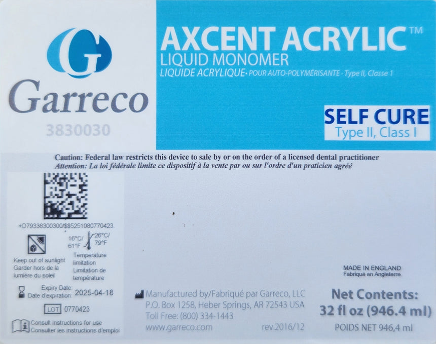 Acrylic Self Curing Monomer 1quart