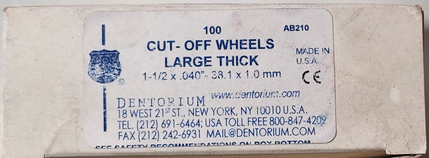 Wheel Cut-Off Thick Large Box of 100 (Dentorium)